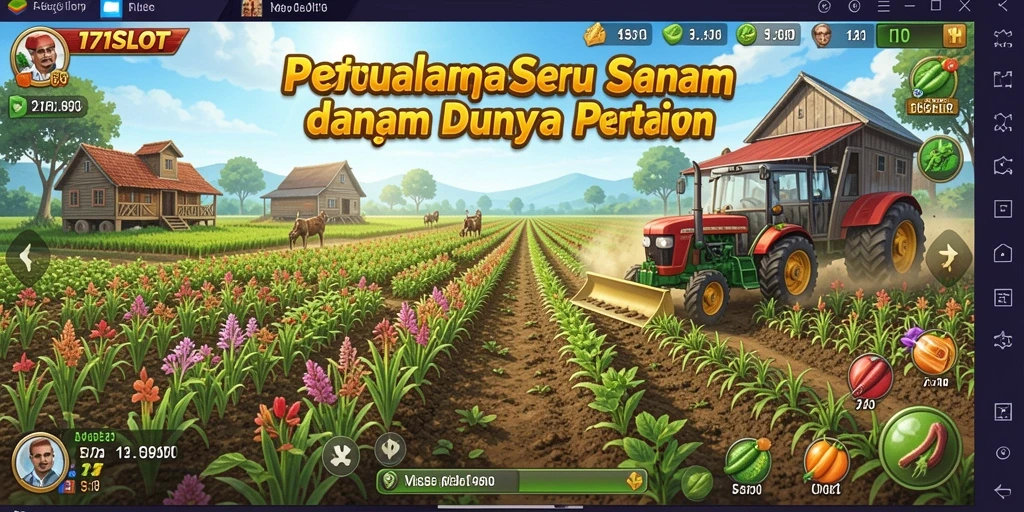Tampilan gameplay 171SLOT yang menakjubkan dalam bertani dan berkebun.