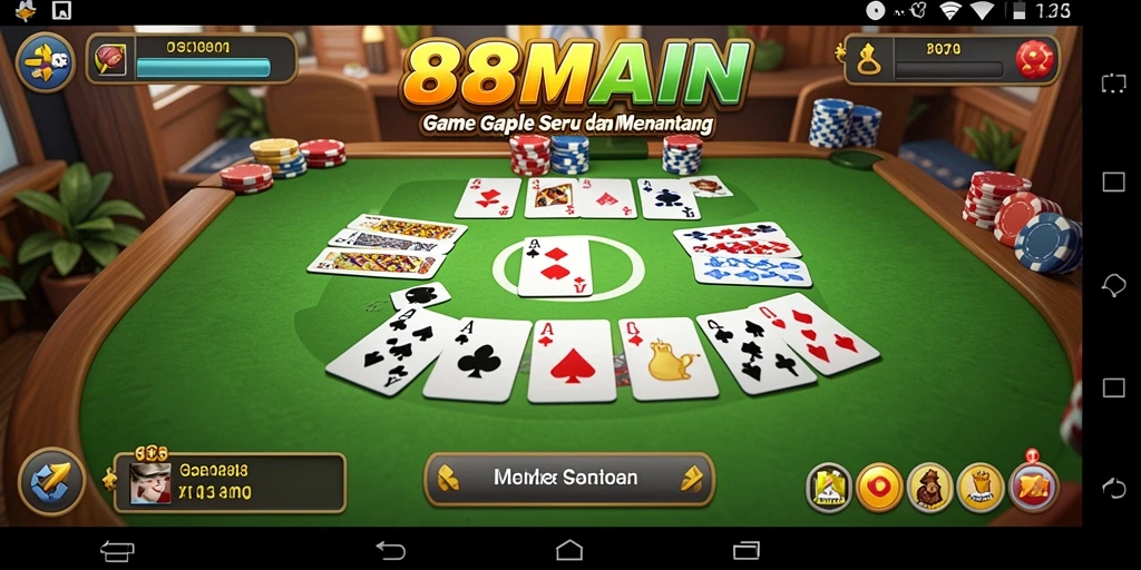 Tampilan gameplay gaple yang seru di 88MAIN.