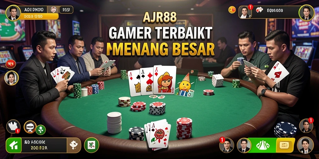 Tampilan gameplay Poker yang mendebarkan di AJR88.