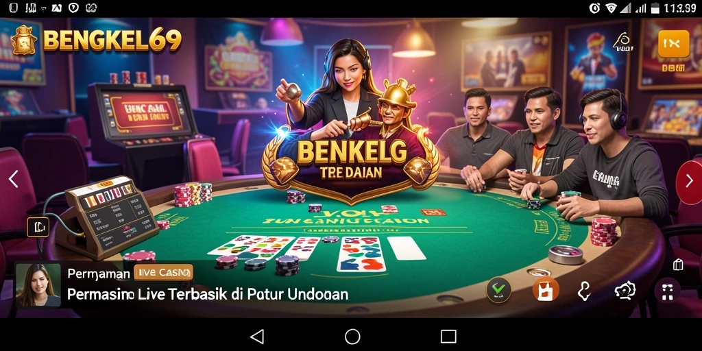 Screenshot gameplay Live Casino menampilkan dealer yang ramah dan suasana kasino yang nyata.