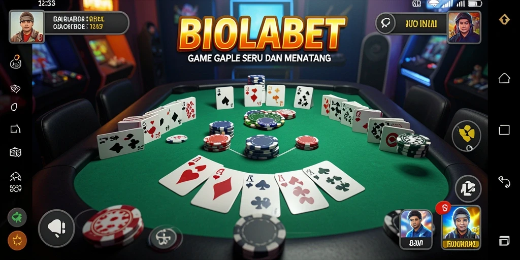 Screenshot gameplay BIOLABET menampilkan aksi seru permainan Gaple.