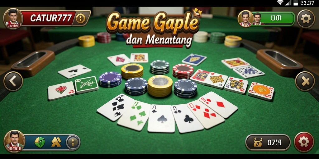 Tampilan gameplay Gaple yang seru dan interaktif di CATUR777.