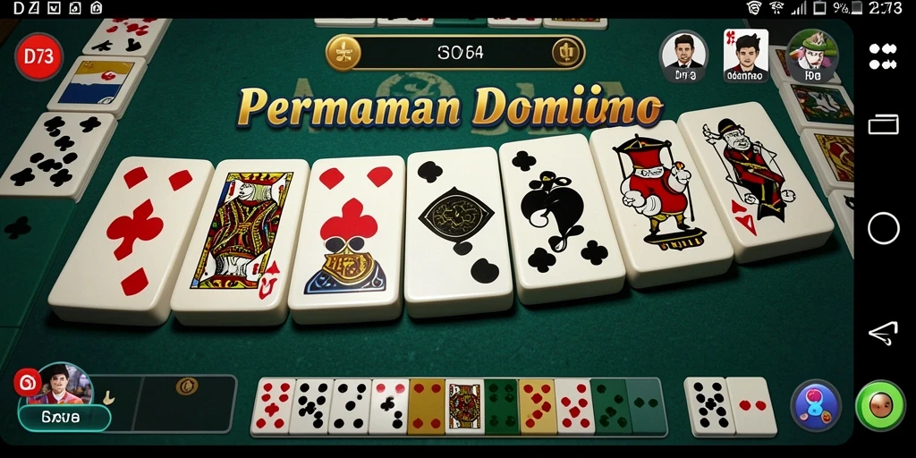 Tampilan gameplay D73 yang memukau dengan elemen domino yang menarik.