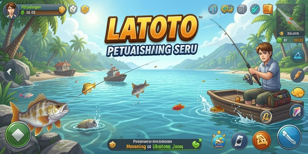Tampilan gameplay menarik saat memancing di LATOTO.