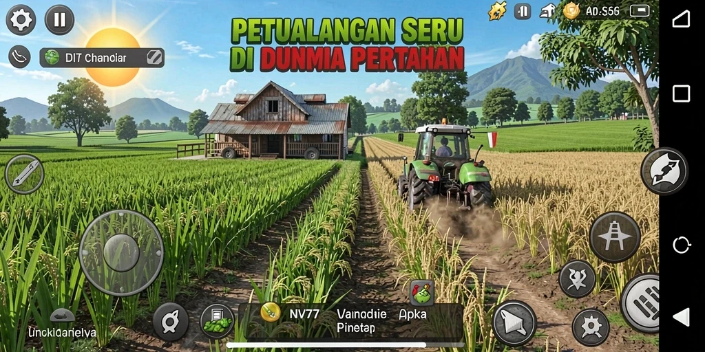 Tampilan gameplay NV77 yang menawan dalam dunia pertanian.