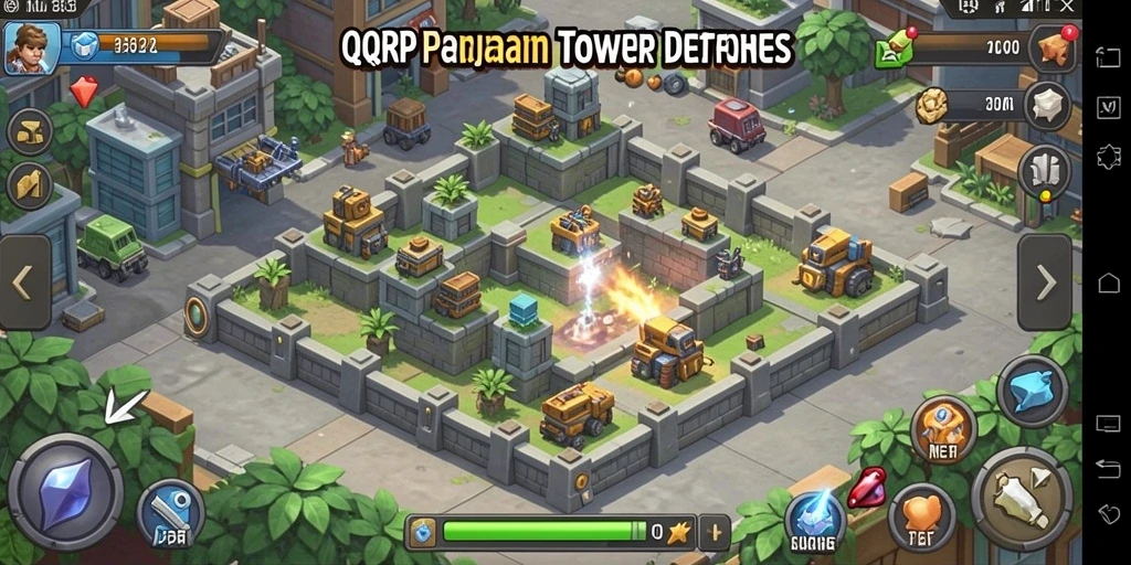 Screenshot utama QQRP menampilkan aksi seru dalam permainan Tower Defense.