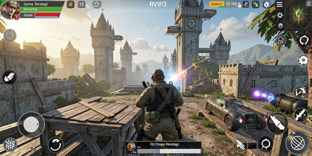 Tampilan gameplay yang epik dan mendebarkan dari RVIP3.