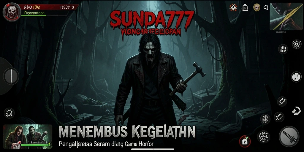 Tampilan gameplay SUNDA777 menunjukkan suasana menakutkan dan mencekam yang nyata.