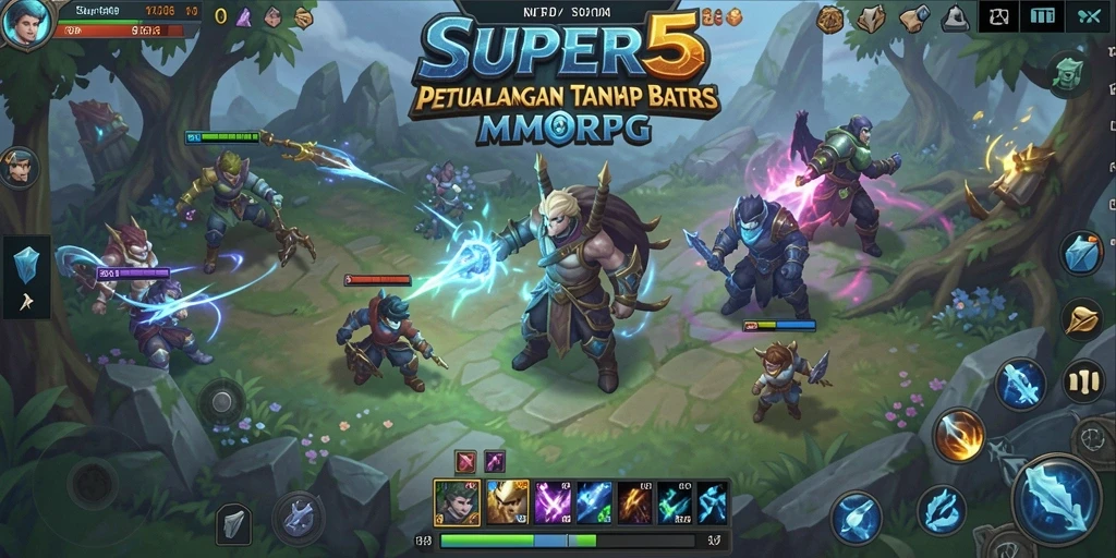 Tampilan menarik dari gameplay RPG di SUPER5.