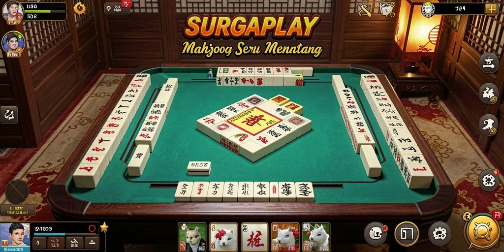 Menggambarkan gameplay seru Mahjong di SURGAPLAY