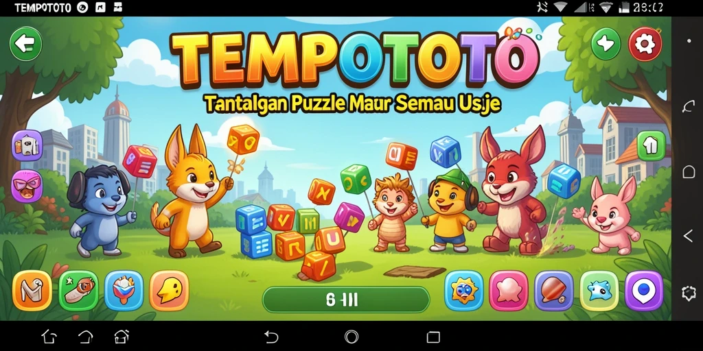 Screenshot gameplay TEMPOTOTO dengan tantangan Puzzle yang seru.