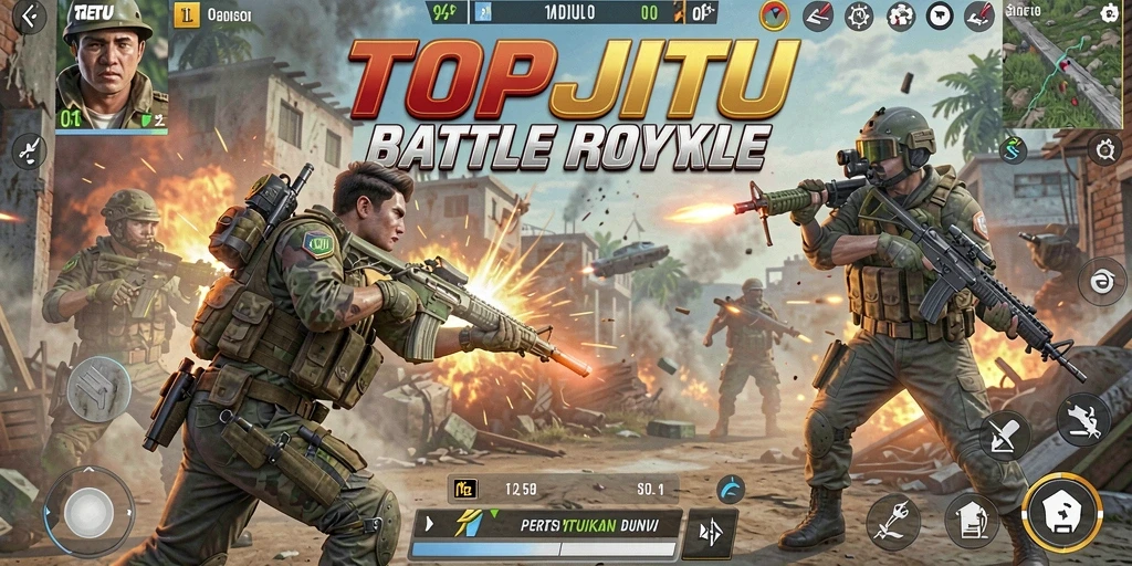 Tampilan gameplay seru di dunia Battle Royale TOPJITU.