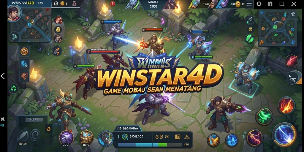 Tampilan seru dari gameplay MOBA WINSTAR4D yang mendebarkan.